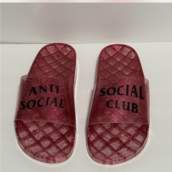 Anti Social Social Club Shoes - Anti Social Social Club Sparkling Red Slides